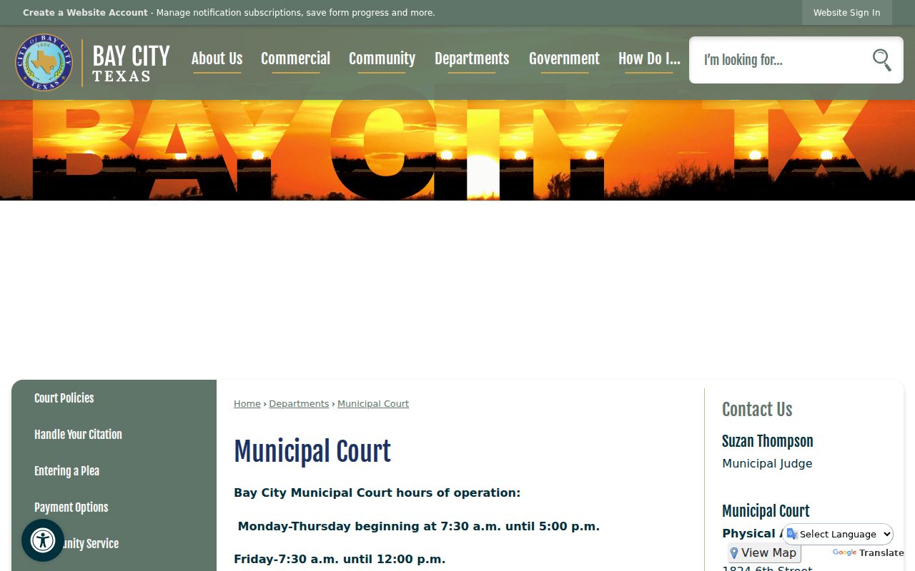 Bay City criminal history and Matagorda County municipal court records