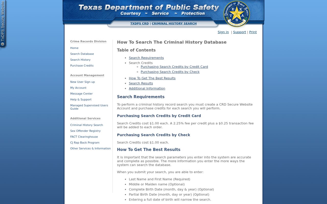 Matagorda County criminal records DPS credit help